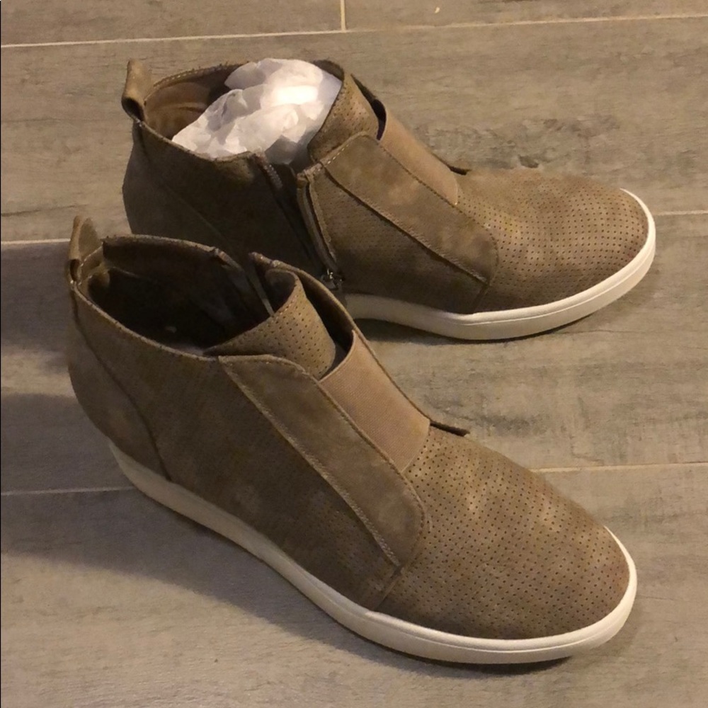 Taupe Wedge Sneakers